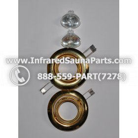 COMPLETE LIGHT ASSEMBLY 220V / 240V - COMPLETE LIGHT ASSEMBLY 2 HOUSING IN GOLD FINISH WITH 2 BULBS 220V / 240V 1