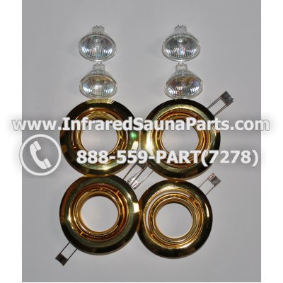 COMPLETE LIGHT ASSEMBLY 110V / 120V - COMPLETE LIGHT ASSEMBLY 4 HOUSING IN GOLD FINISH WITH 4 BULBS 110V / 120V 1