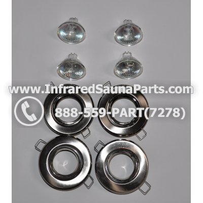 COMPLETE LIGHT ASSEMBLY 110V / 120V - COMPLETE LIGHT ASSEMBLY 4 HOUSING IN SILVER FINISH WITH 4 BULBS 110V / 120V 1